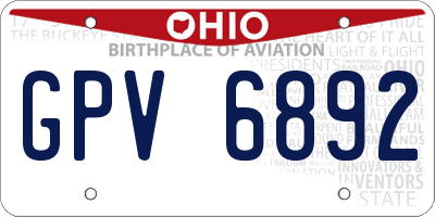 OH license plate GPV6892