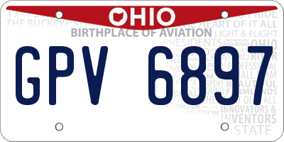 OH license plate GPV6897