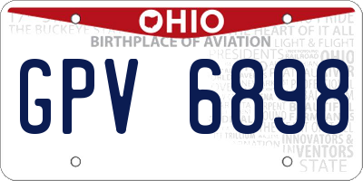OH license plate GPV6898