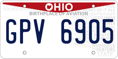 OH license plate GPV6905