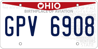 OH license plate GPV6908