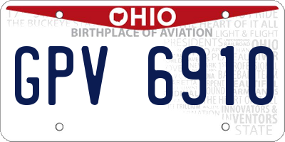 OH license plate GPV6910