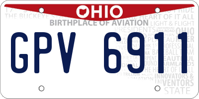 OH license plate GPV6911