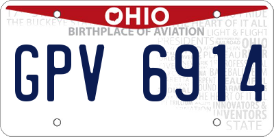 OH license plate GPV6914
