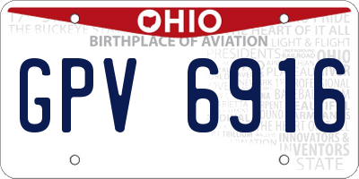 OH license plate GPV6916