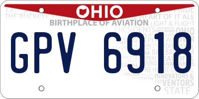 OH license plate GPV6918