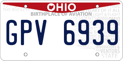 OH license plate GPV6939