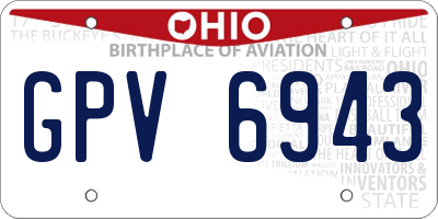 OH license plate GPV6943