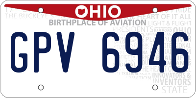 OH license plate GPV6946