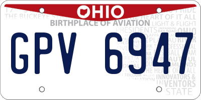 OH license plate GPV6947
