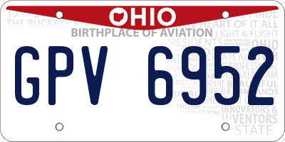 OH license plate GPV6952