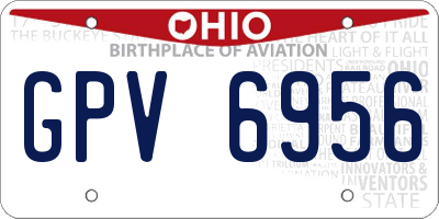 OH license plate GPV6956