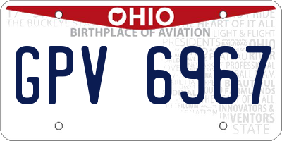 OH license plate GPV6967