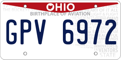 OH license plate GPV6972