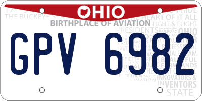 OH license plate GPV6982