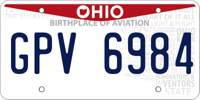 OH license plate GPV6984