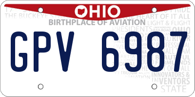 OH license plate GPV6987