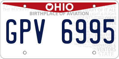 OH license plate GPV6995