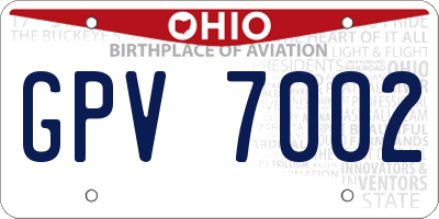 OH license plate GPV7002