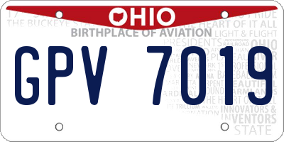 OH license plate GPV7019