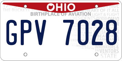 OH license plate GPV7028