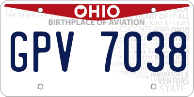 OH license plate GPV7038