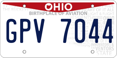 OH license plate GPV7044