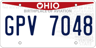 OH license plate GPV7048