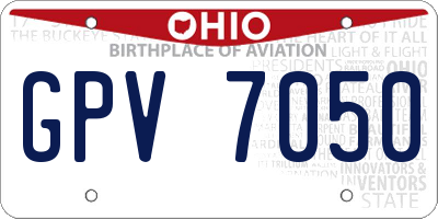 OH license plate GPV7050