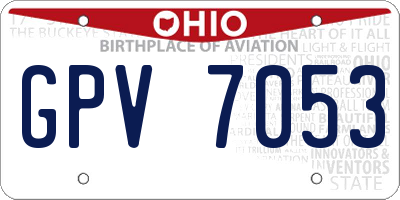 OH license plate GPV7053