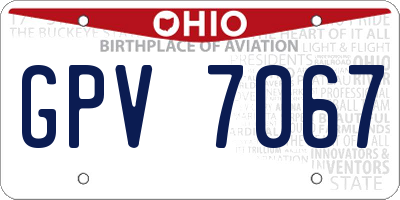 OH license plate GPV7067
