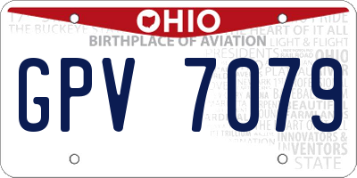 OH license plate GPV7079