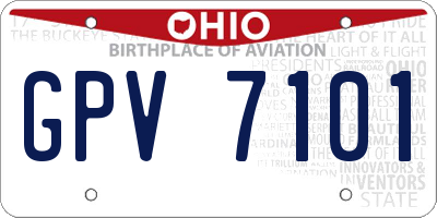 OH license plate GPV7101