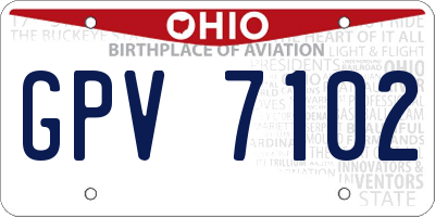 OH license plate GPV7102