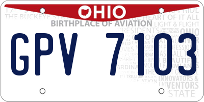 OH license plate GPV7103