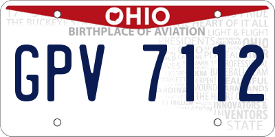 OH license plate GPV7112