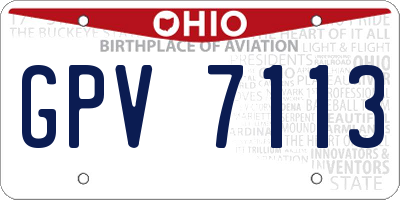 OH license plate GPV7113