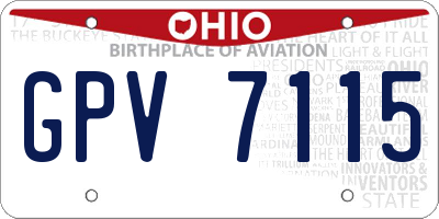 OH license plate GPV7115
