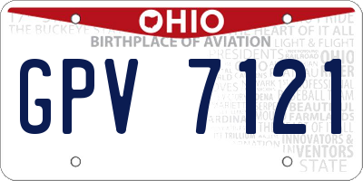 OH license plate GPV7121