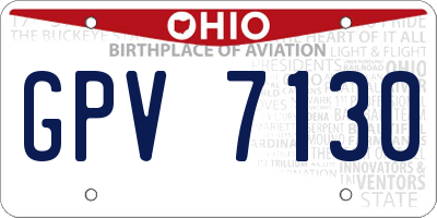 OH license plate GPV7130