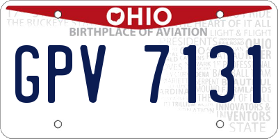 OH license plate GPV7131