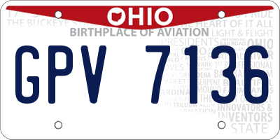 OH license plate GPV7136