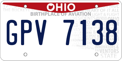 OH license plate GPV7138
