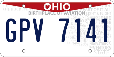 OH license plate GPV7141