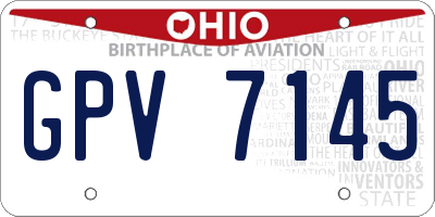 OH license plate GPV7145