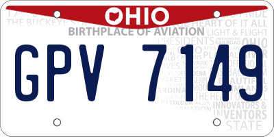 OH license plate GPV7149