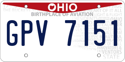 OH license plate GPV7151