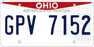 OH license plate GPV7152