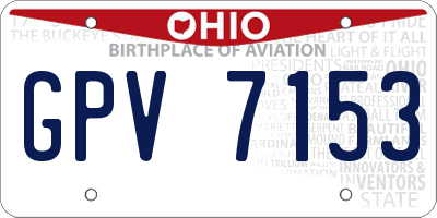 OH license plate GPV7153