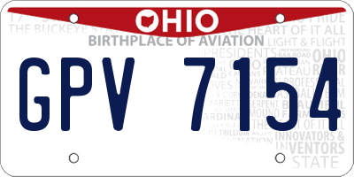 OH license plate GPV7154